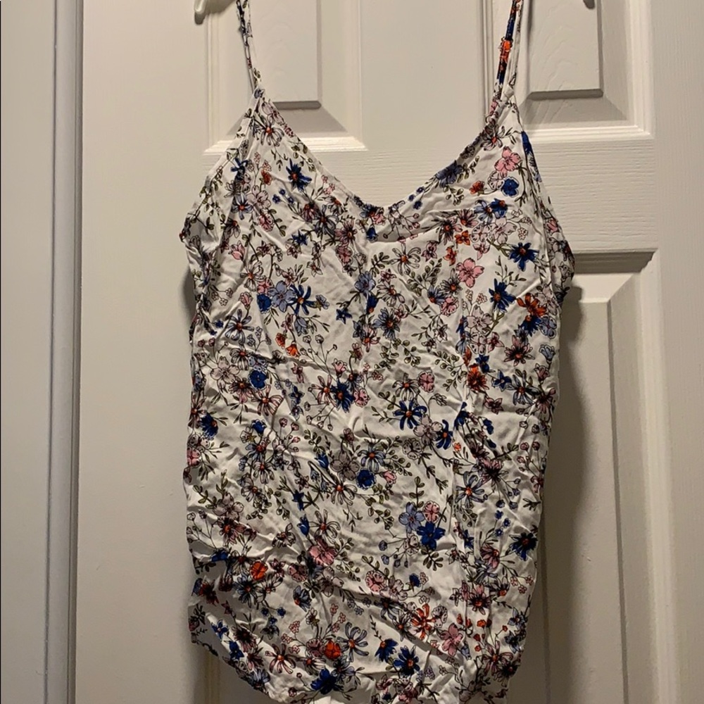 Tie Back Floral Tank Top